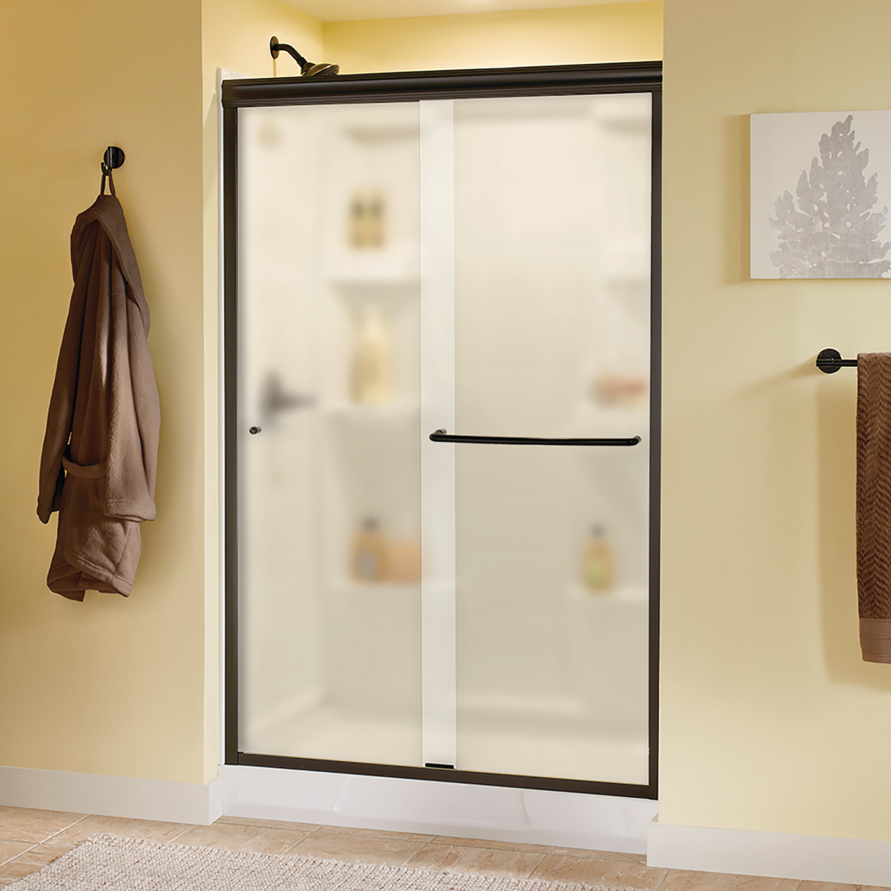 48" Shower / Frosted / Bronze