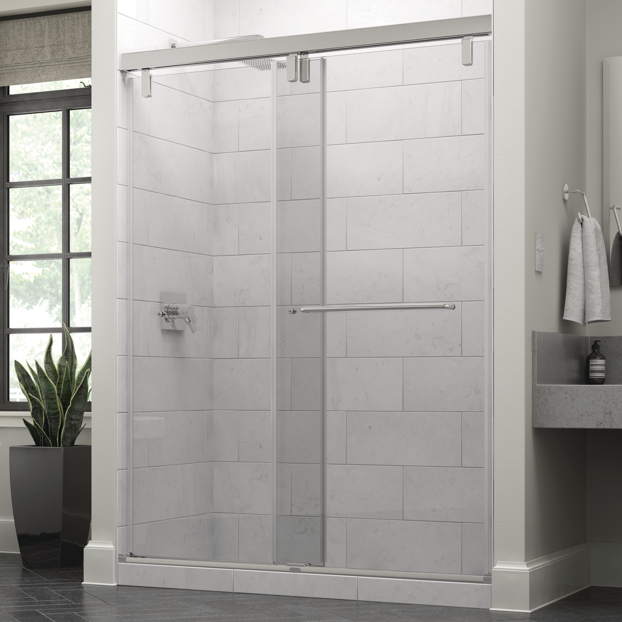 60" Shower / Clear / Polished Chrome