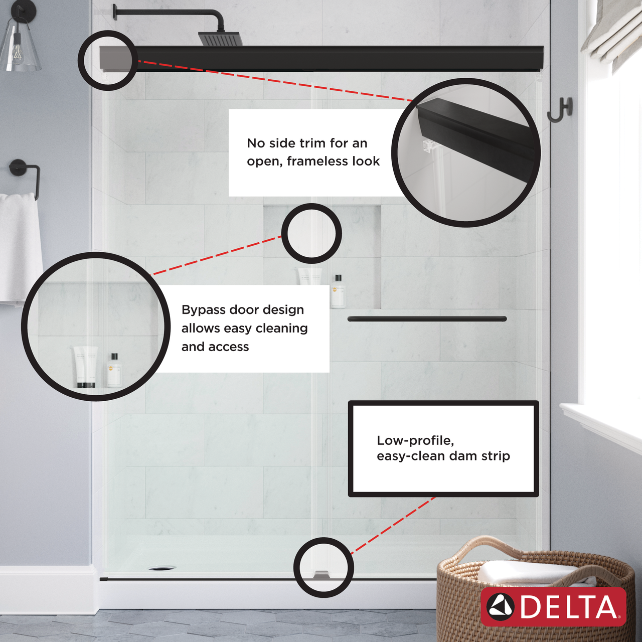 60" Shower / Clear / Chrome