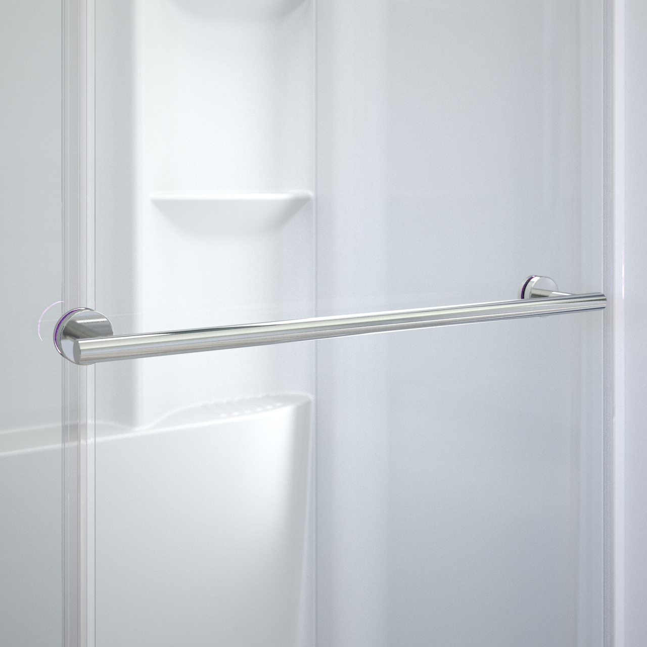 60" Shower / Clear / Chrome