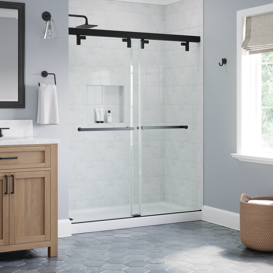 60" Shower / Clear / Matte Black