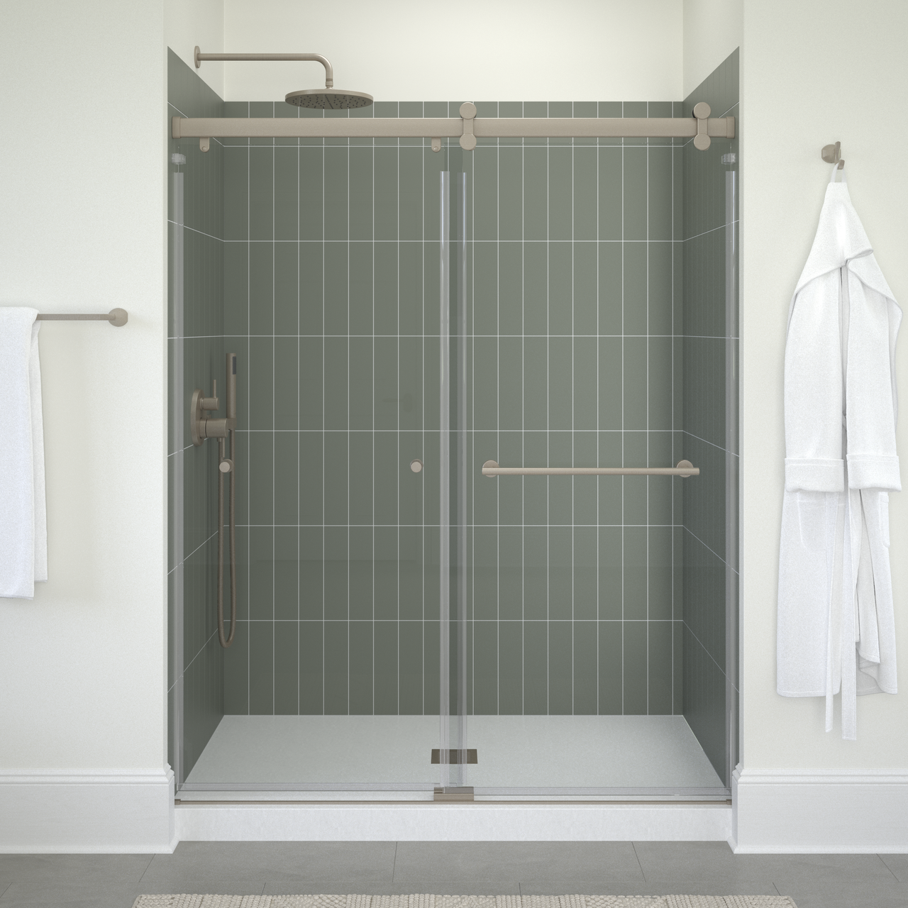 60" Shower / Clear / Brushed Nickel (Shower Door)