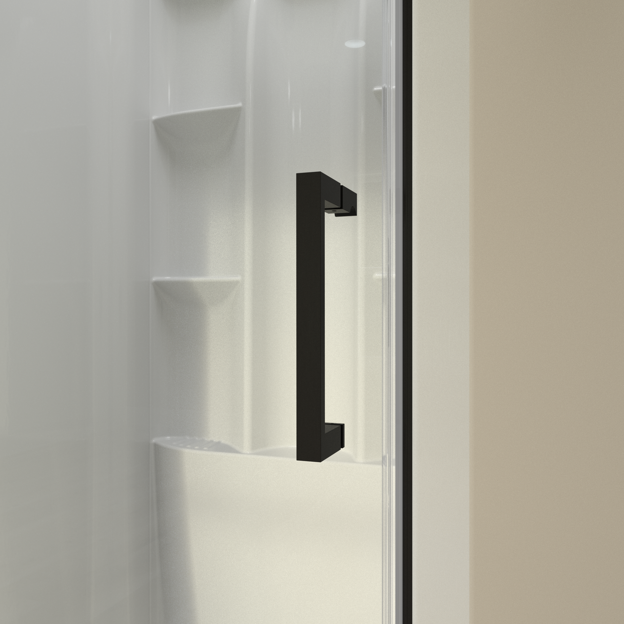 36" Shower / Clear / Matte Black