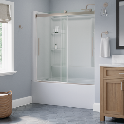 60" Bathtub / Clear / Shower Door Brushed Nickel