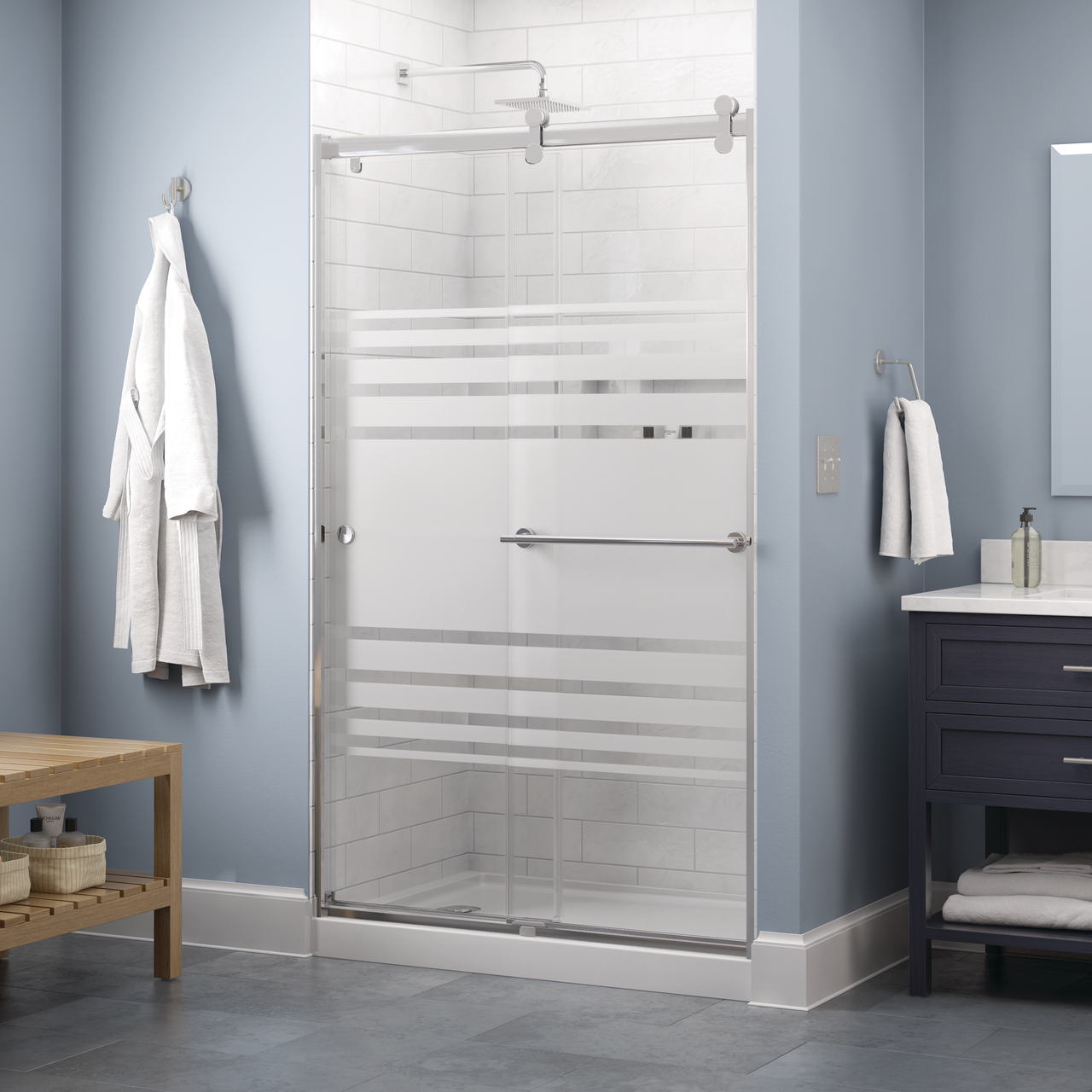 Contemporary 6mm Shower Door with Lyndall Handle