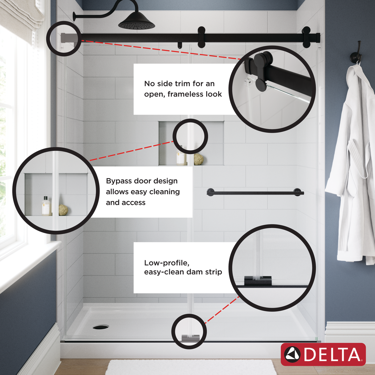 60" Shower / Clear / Brushed Nickel (Shower Door)
