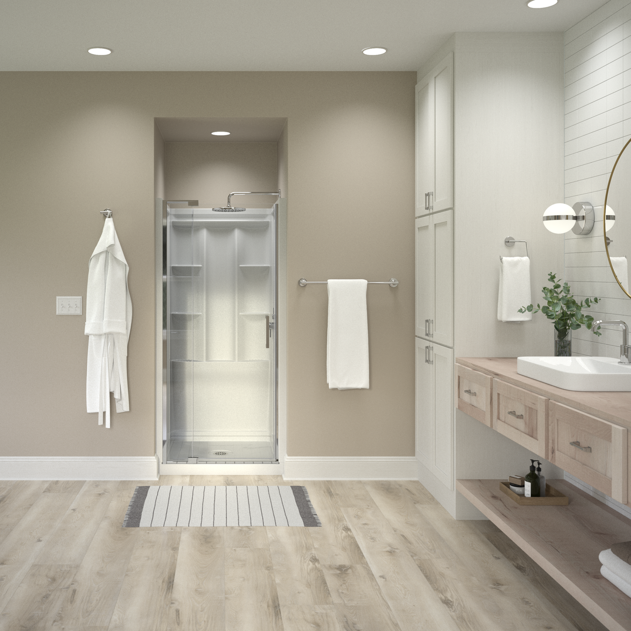 36" Shower / Clear / Chrome