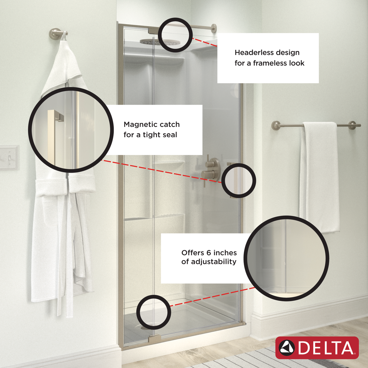 36" Shower / Clear / Brushed Nickel (Shower Door)