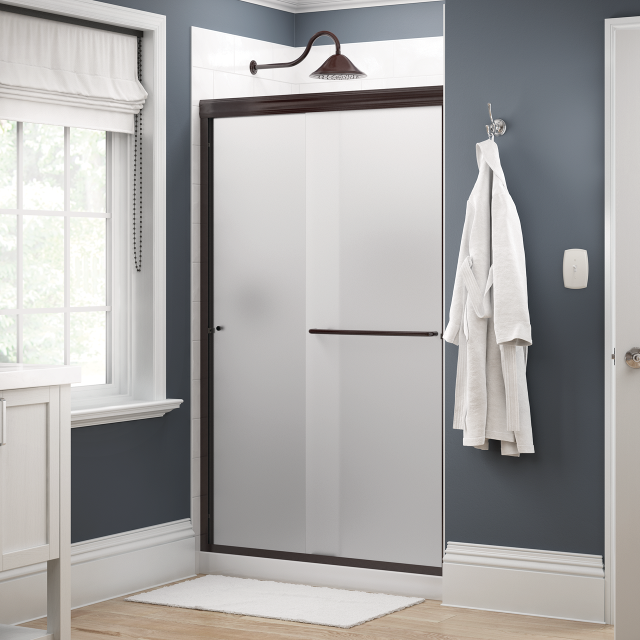 48" Shower / Frosted / Bronze