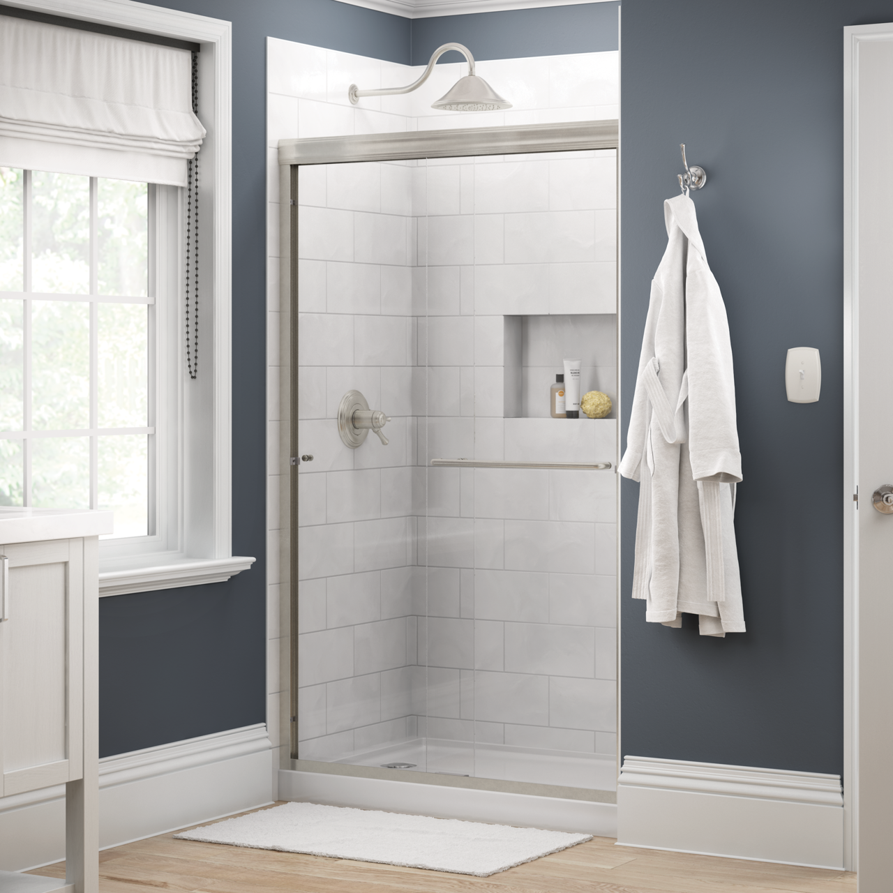 48" Shower / Clear / Nickel