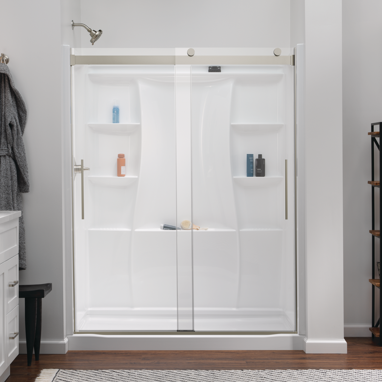 48" Shower / Clear / Polished Chrome