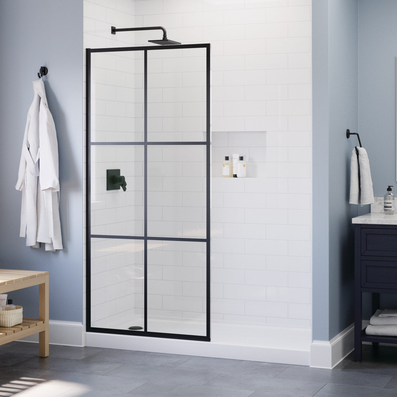 34" Shower / Ingot / Matte Black