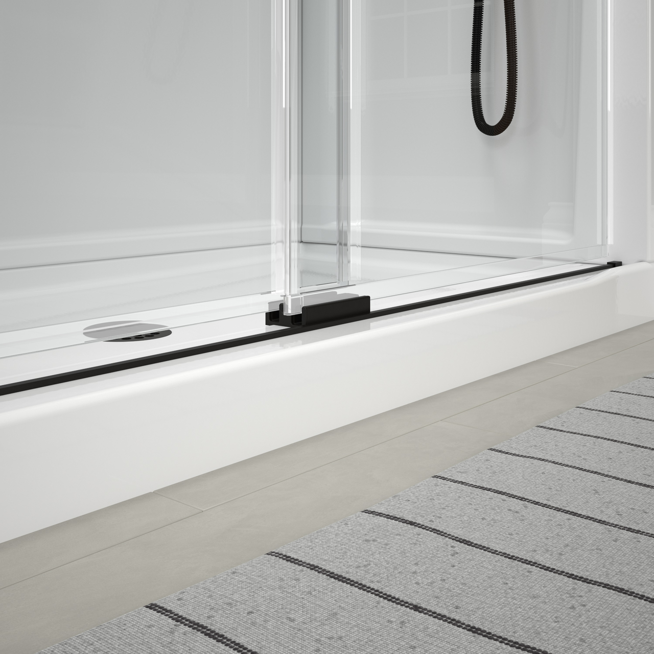 60" Shower / Clear / Matte Black