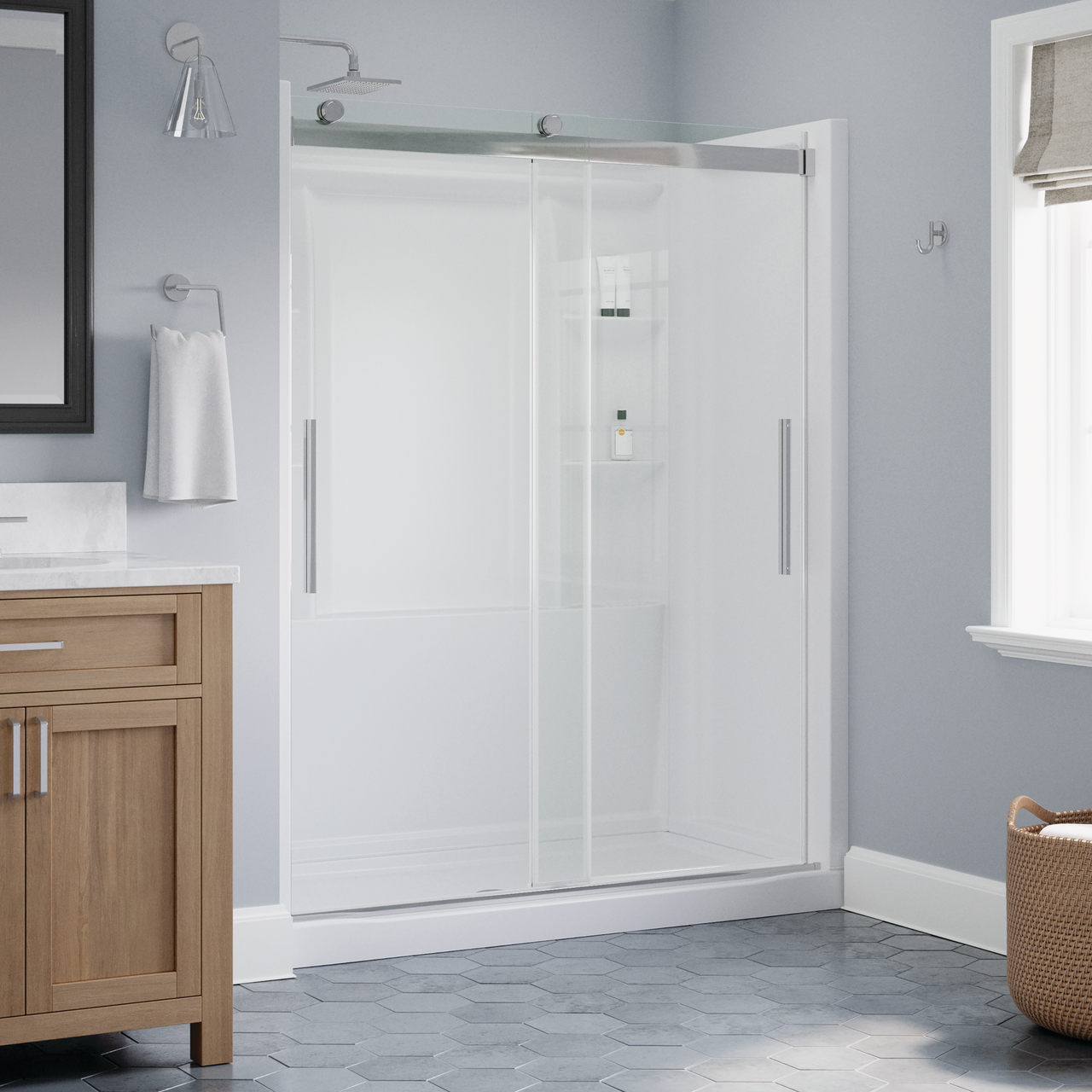 60" Shower / Clear / Polished Chrome