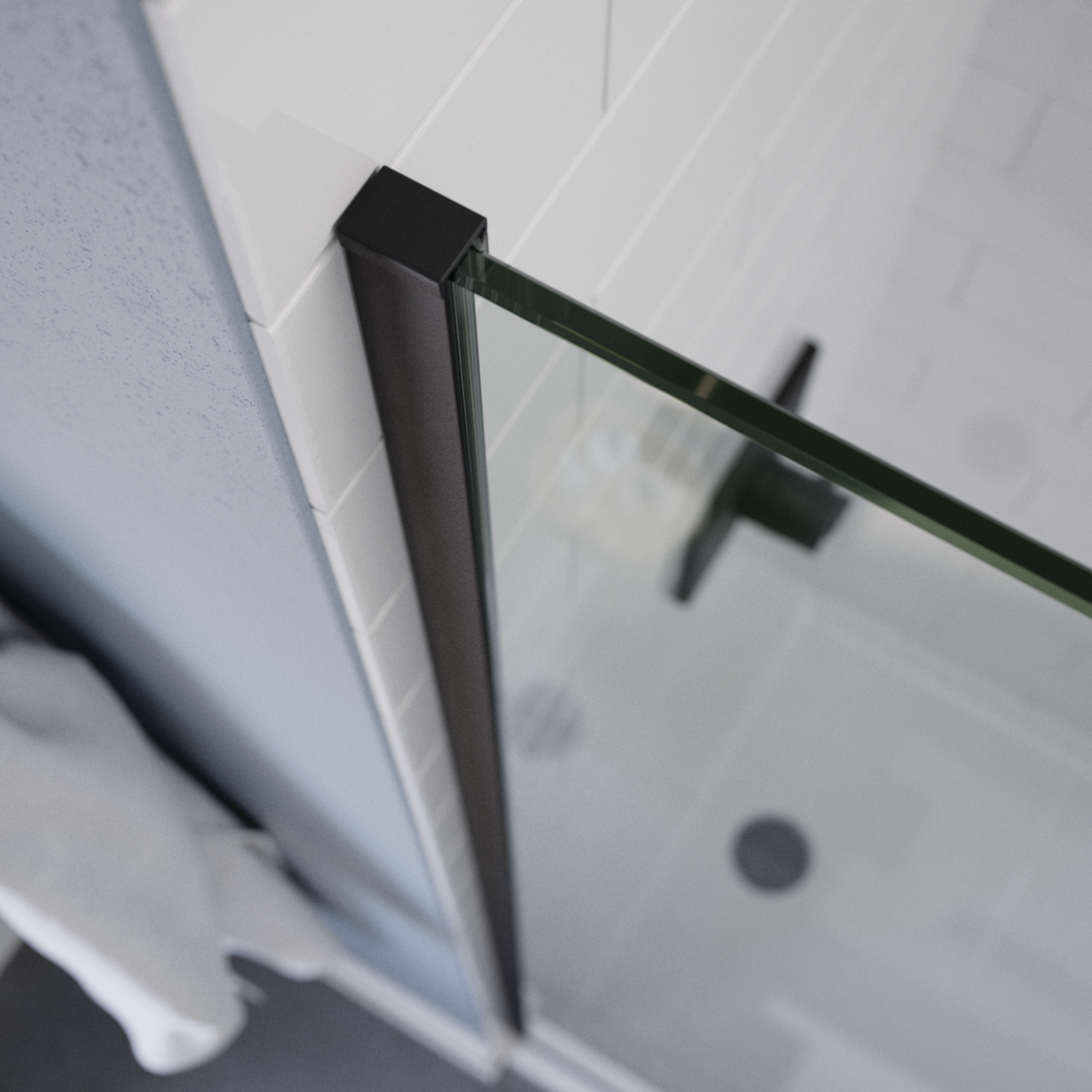34" Shower / Clear / Matte Black