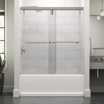 60" Bathtub / Clear / Delta Brushed Nickel