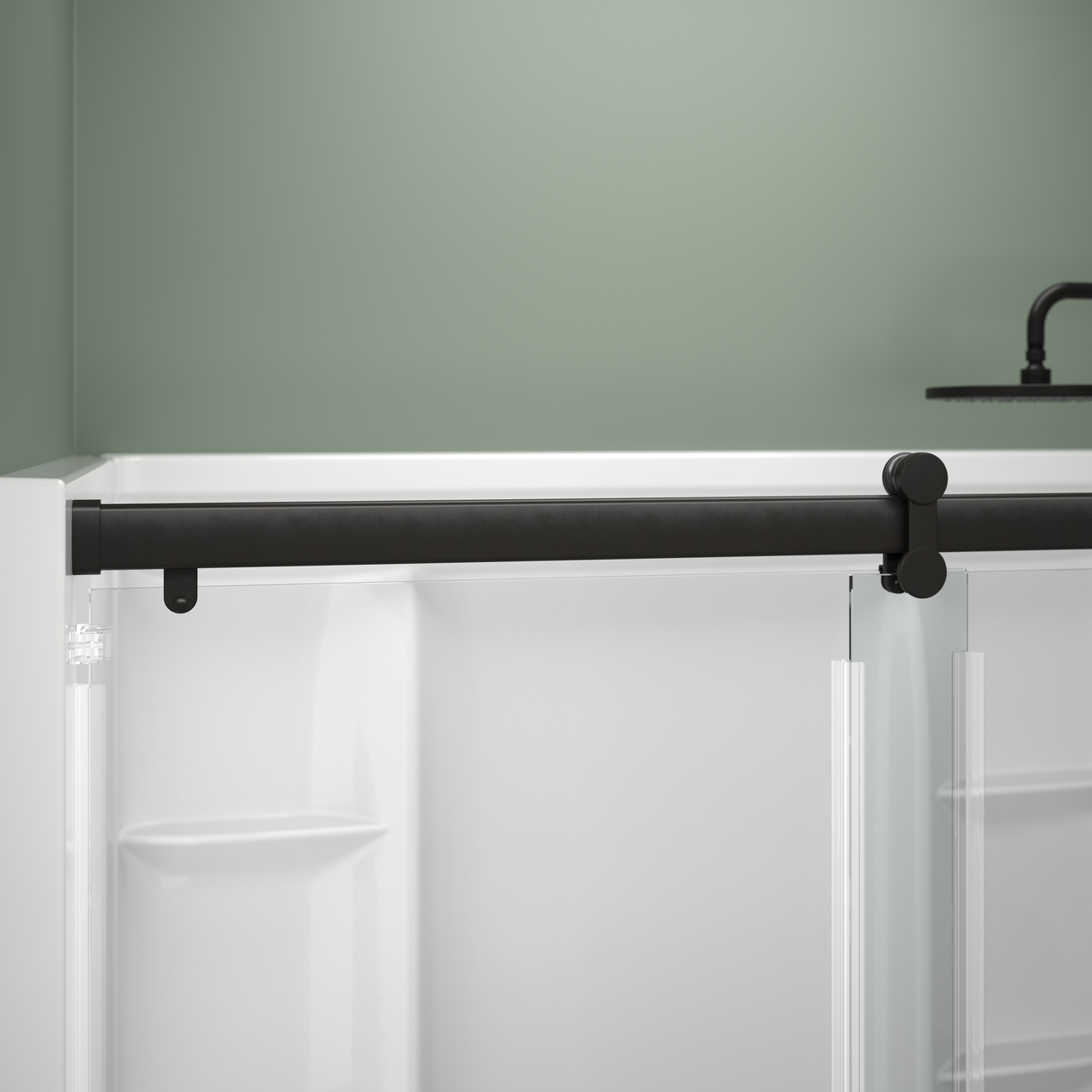 60" Shower / Clear / Matte Black