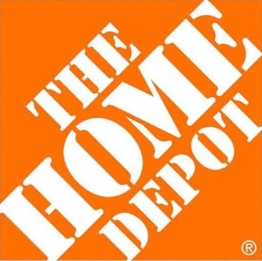 The Home Depot logo on an orange background