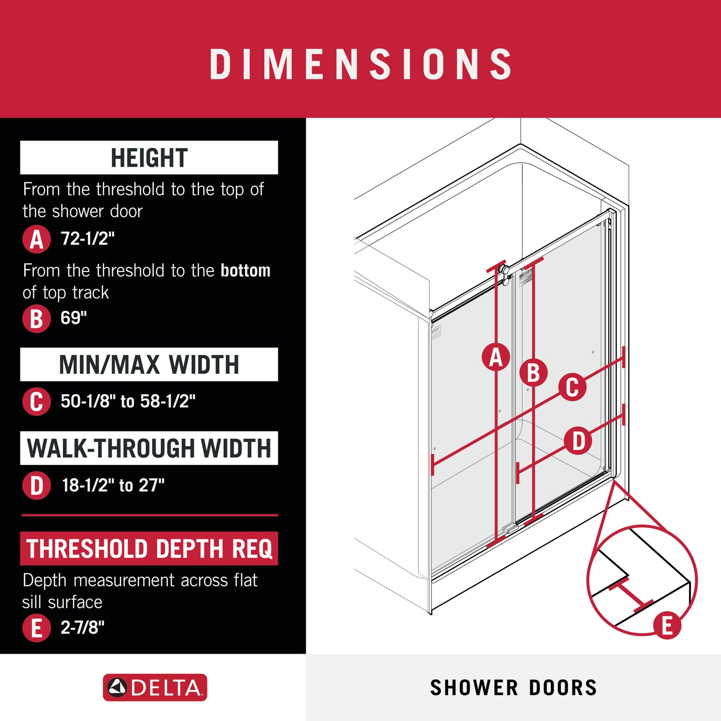 60" Shower / Transition / Nickel