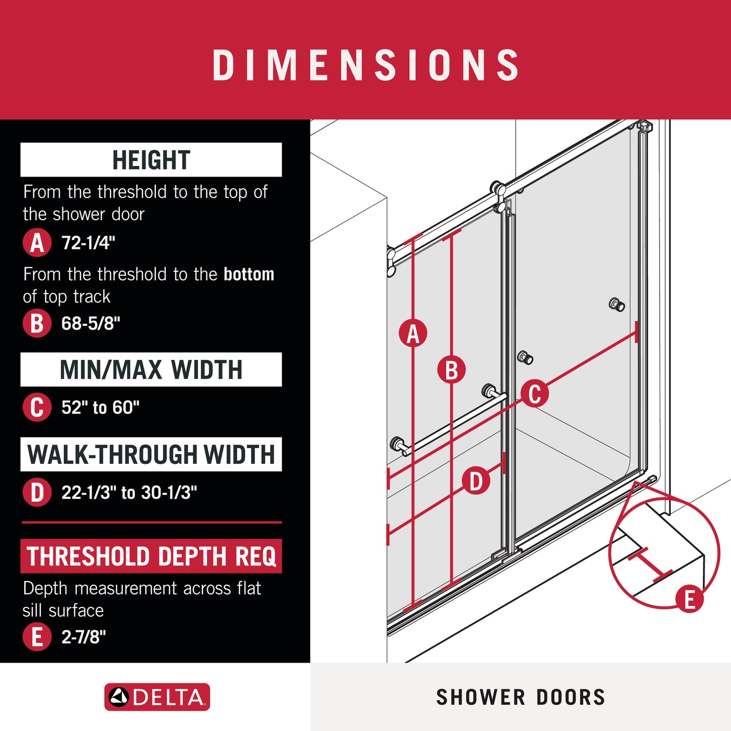 LuxeTrack Greydon 6mm Shower Door
