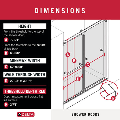 LuxeTrack Greydon 6mm Shower Door