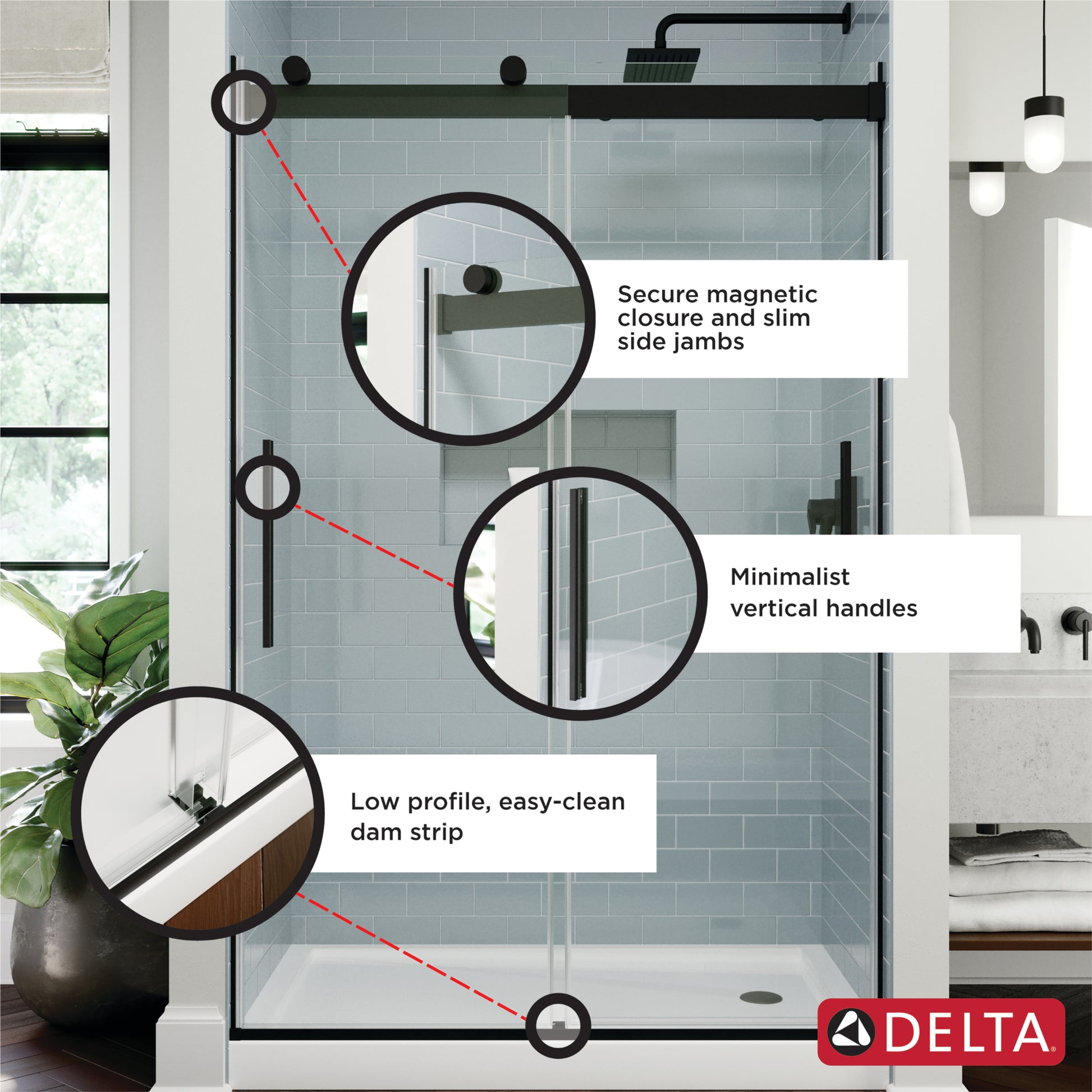 60" Shower / Clear / Matte Black