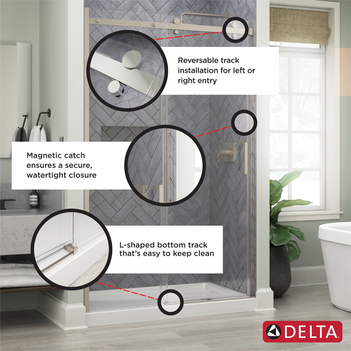 Delta Commix Barn Door Sliding Shower Door