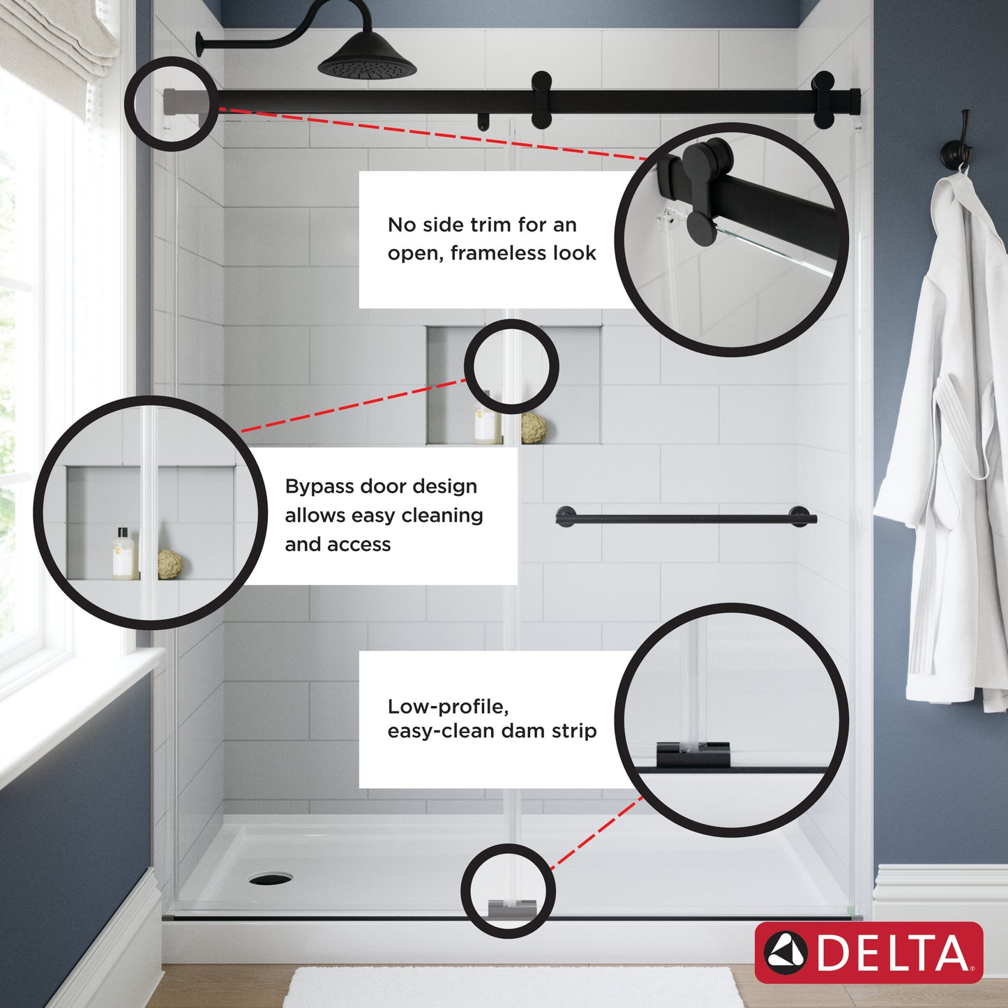 LuxeTrack Greydon 6mm Shower Door