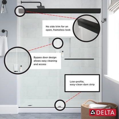 60" Shower / Clear / Chrome