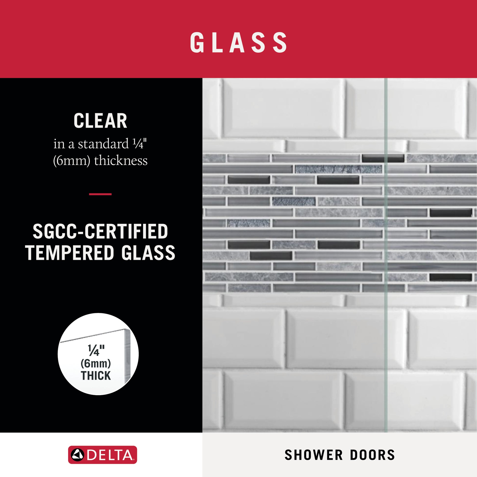 60" Shower / Clear / Chrome