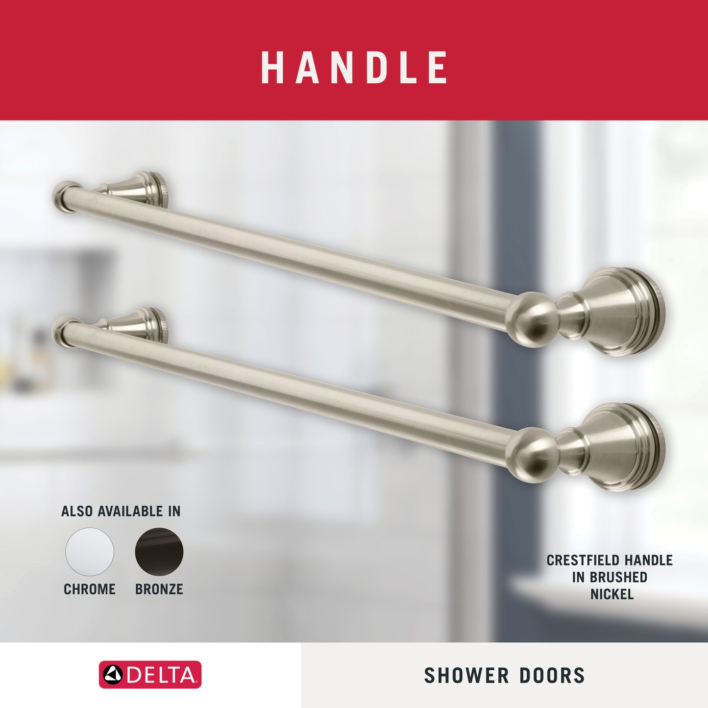 60" Shower / Clear / Delta Brushed Nickel