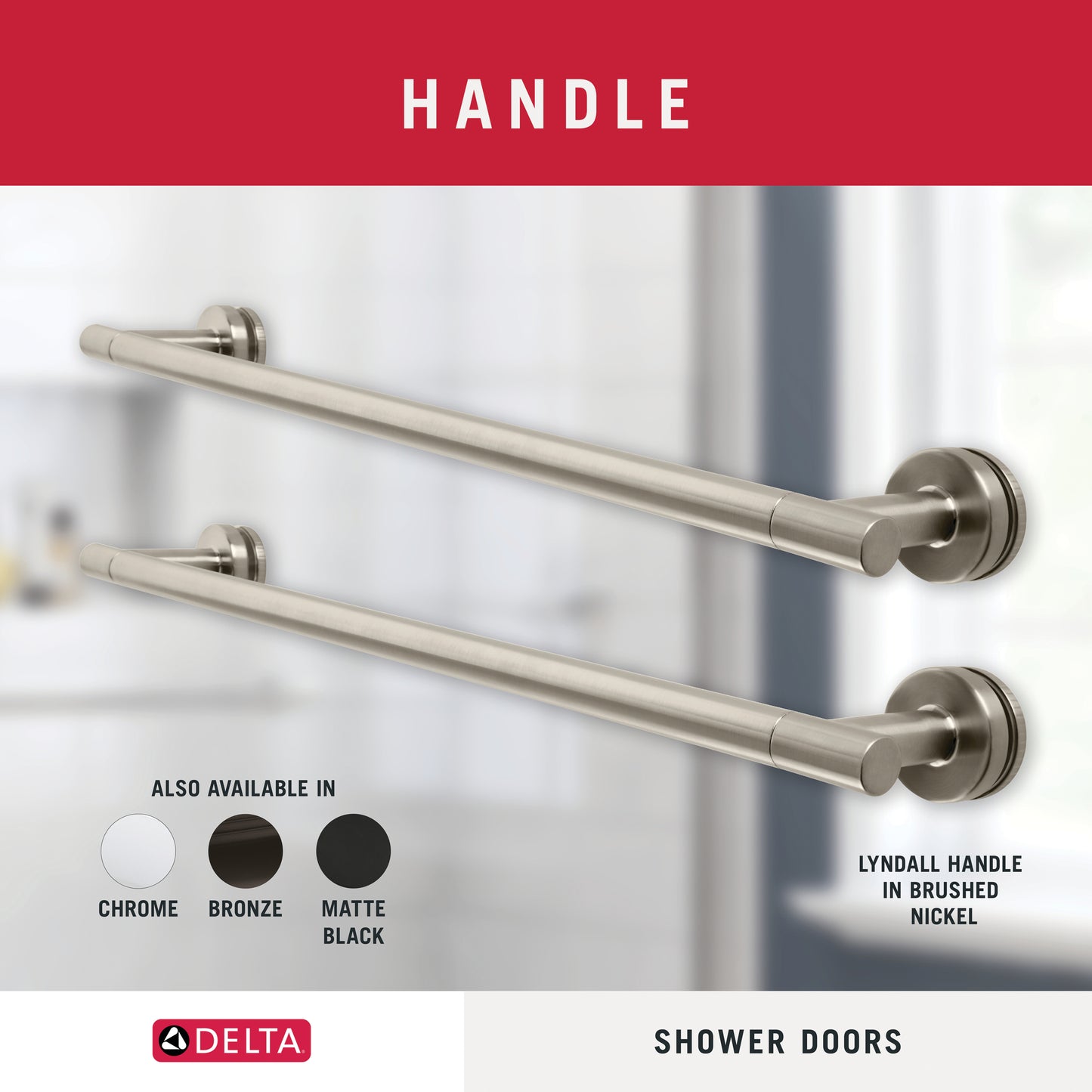 48" Shower / Clear / Delta Brushed Nickel