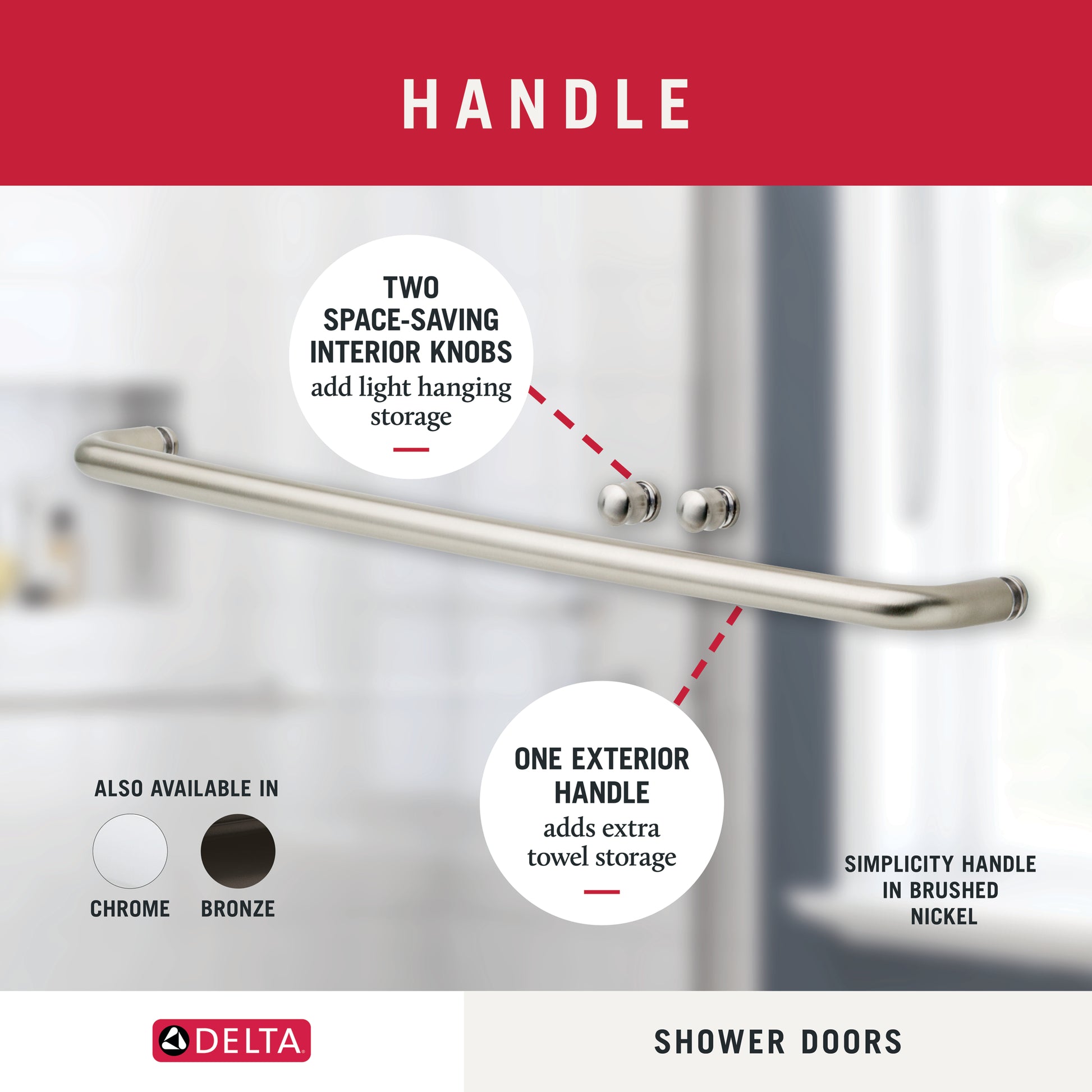 48" Shower / Transition / Delta Brushed Nickel