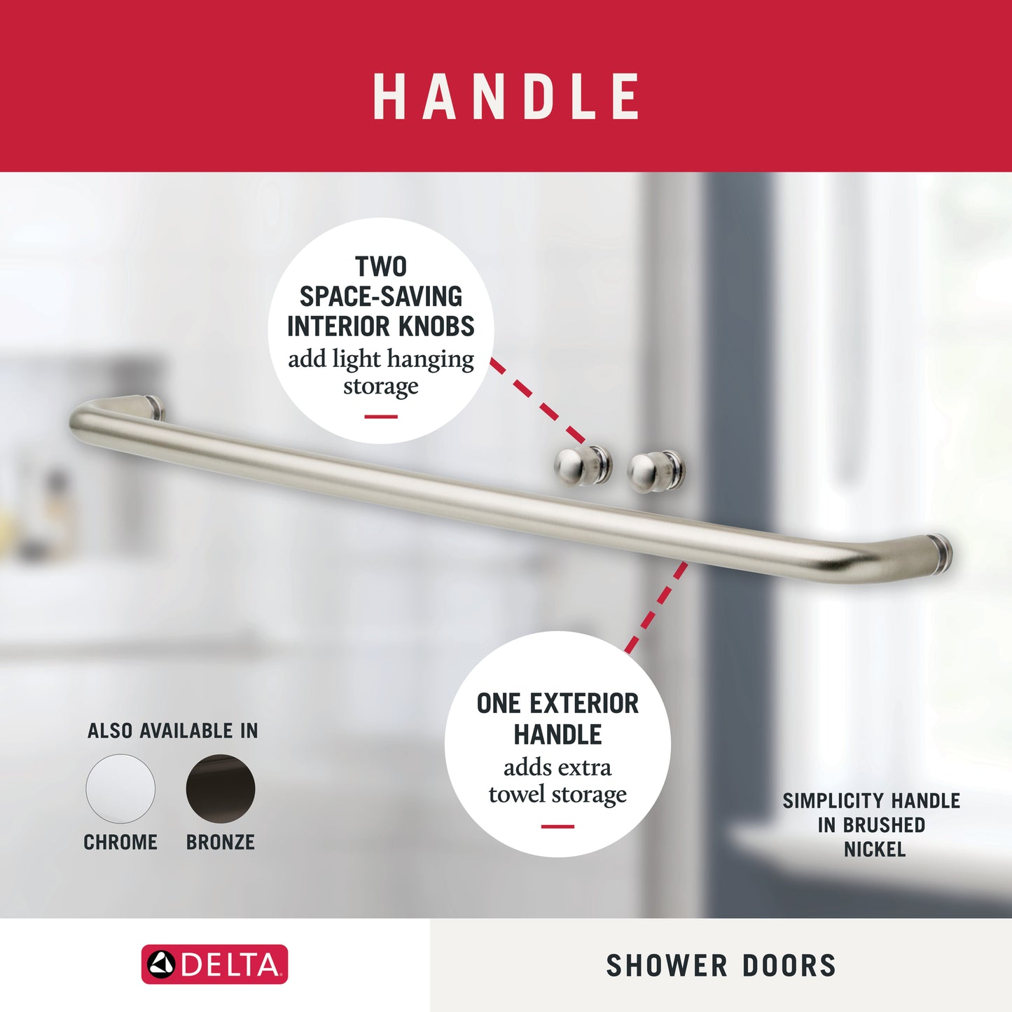 60" Shower / Tranquility / Delta Brushed Nickel
