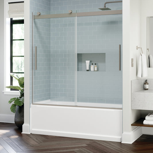 60" Bathtub / Clear / Shower Door Brushed Nickel