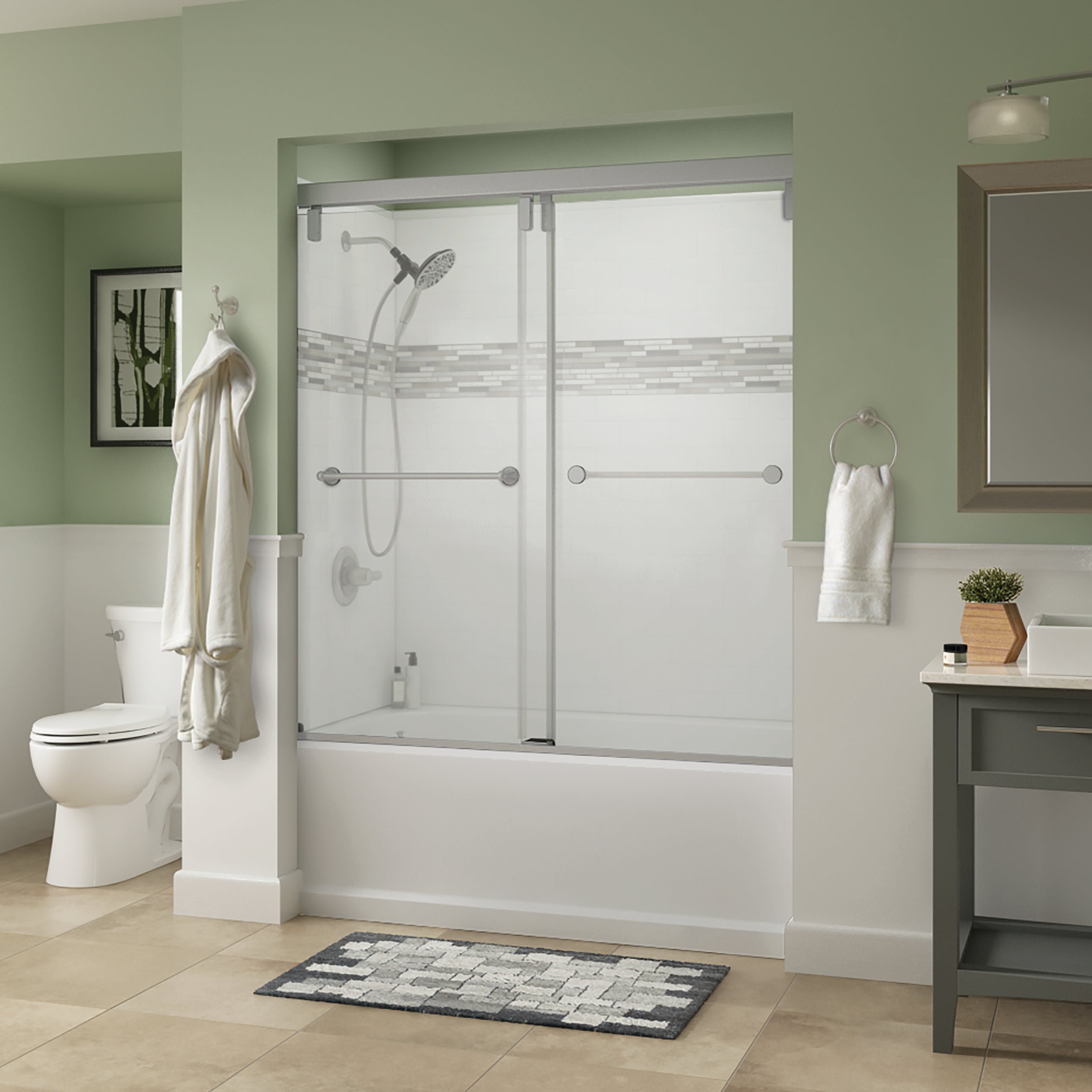 Delta Mod 10mm Bathtub Door System with Crestfield Handle