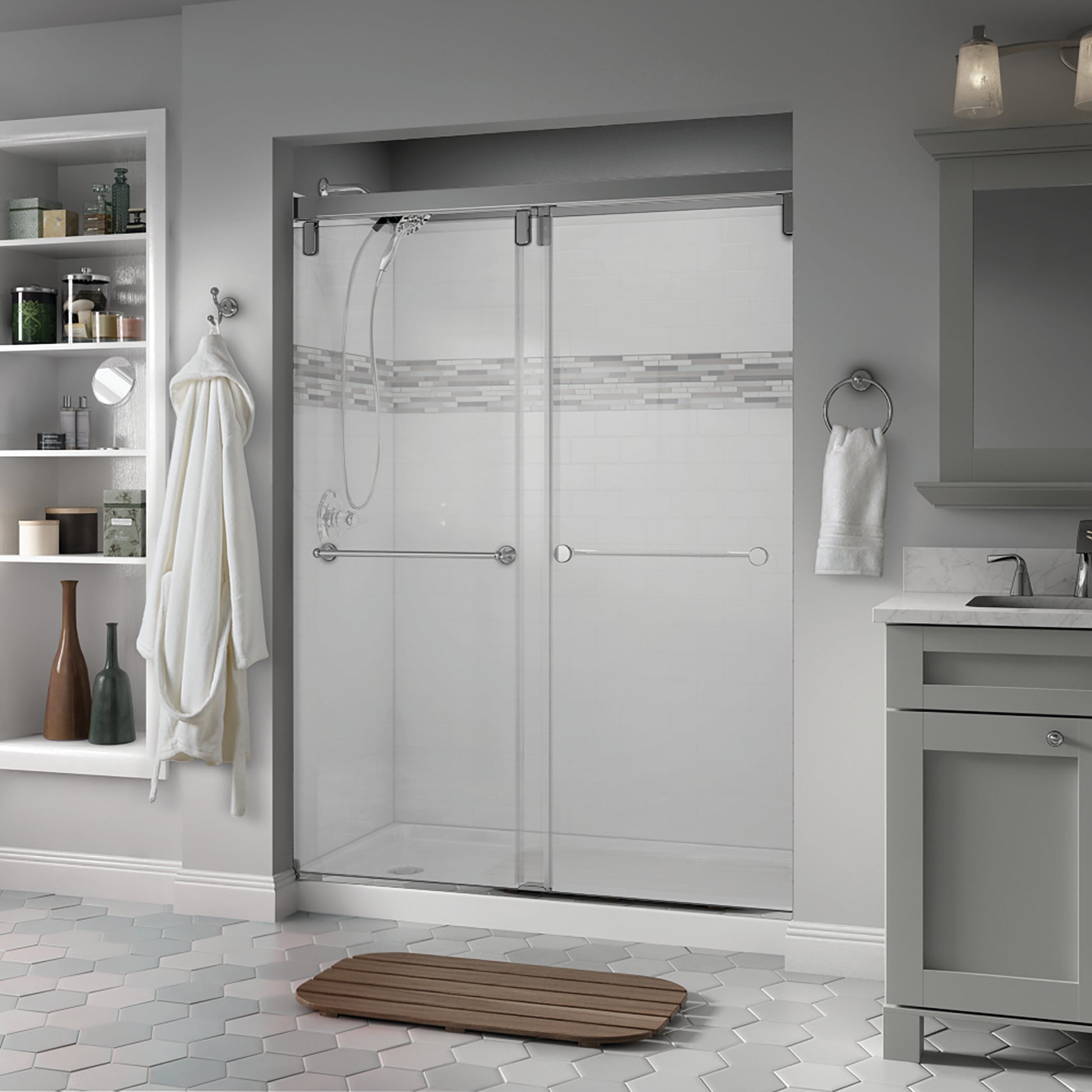 60" Shower / Clear / Polished Chrome