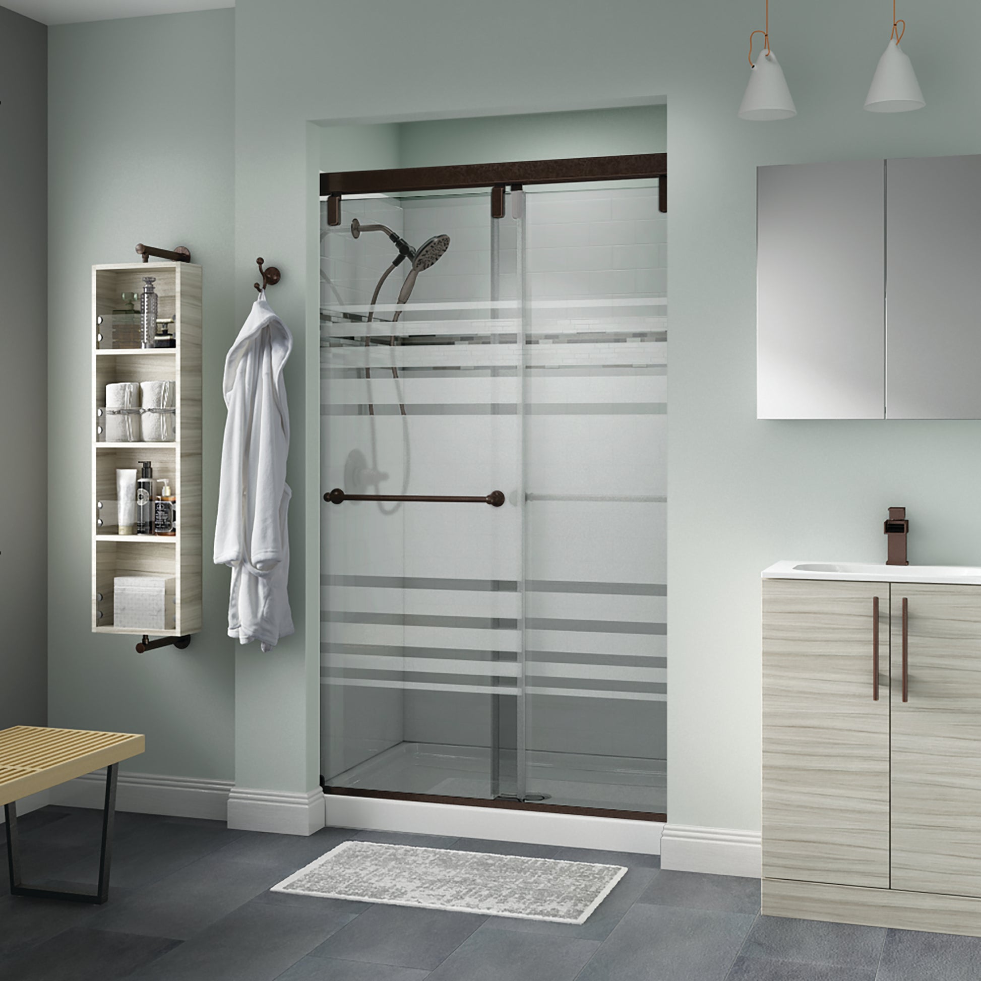 48" Shower / Transition / Delta Oil Rubbed Bronze
