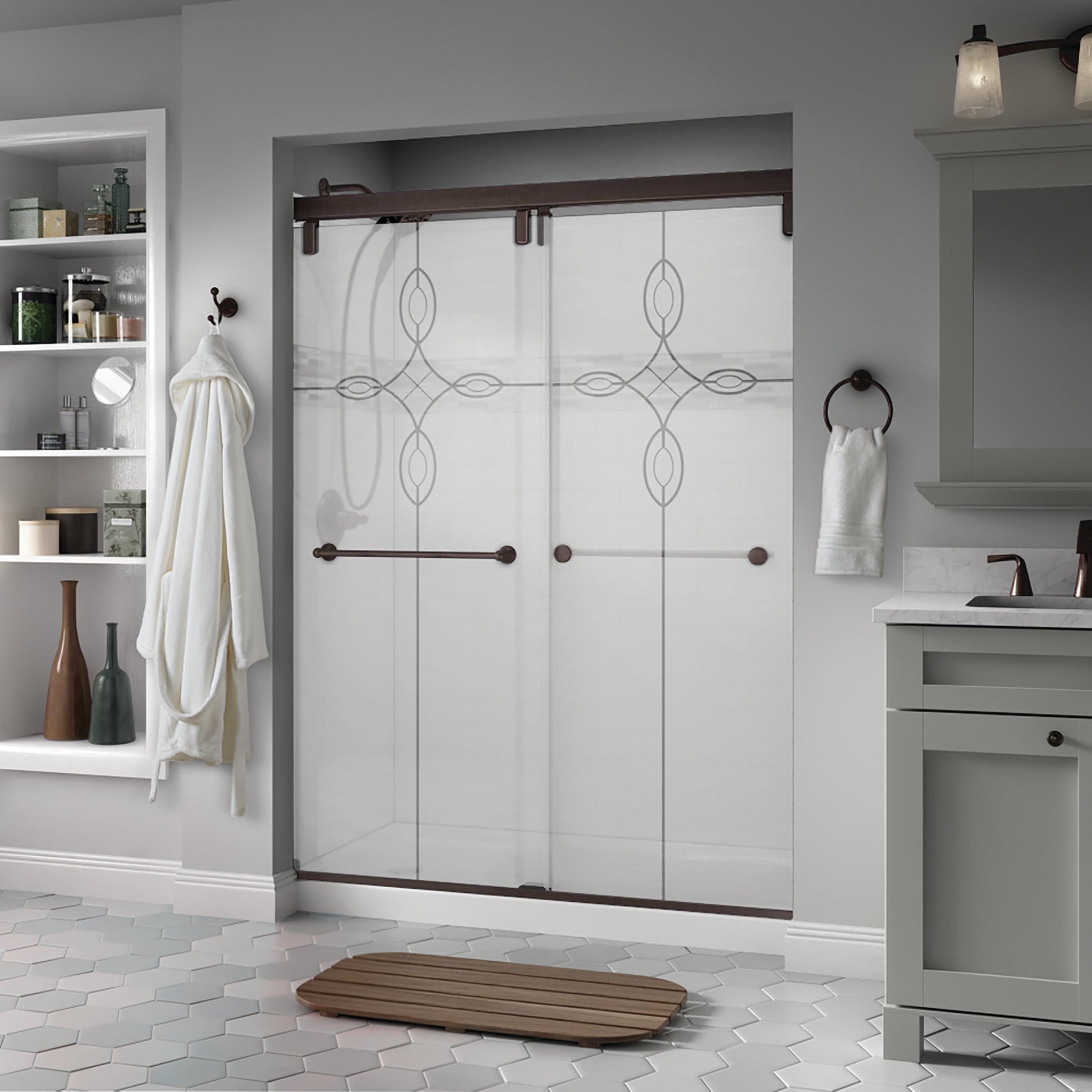 60" Shower / Tranquility / Delta Oil Rubbed Bronze