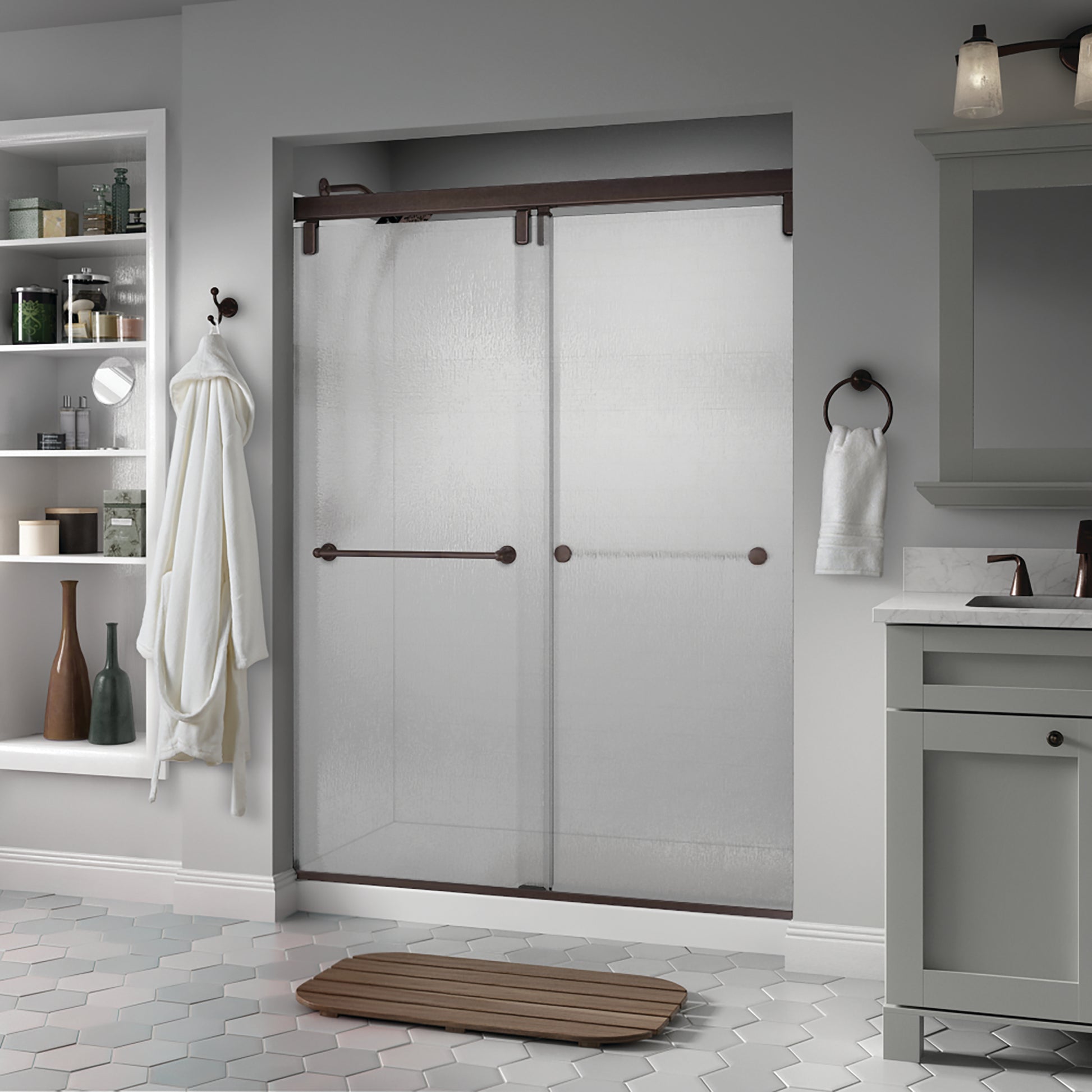 60" Shower / Rain / Delta Oil Rubbed Bronze