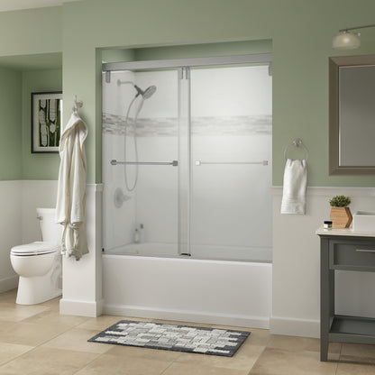 60" Bathtub / Frosted / Delta Brushed Nickel