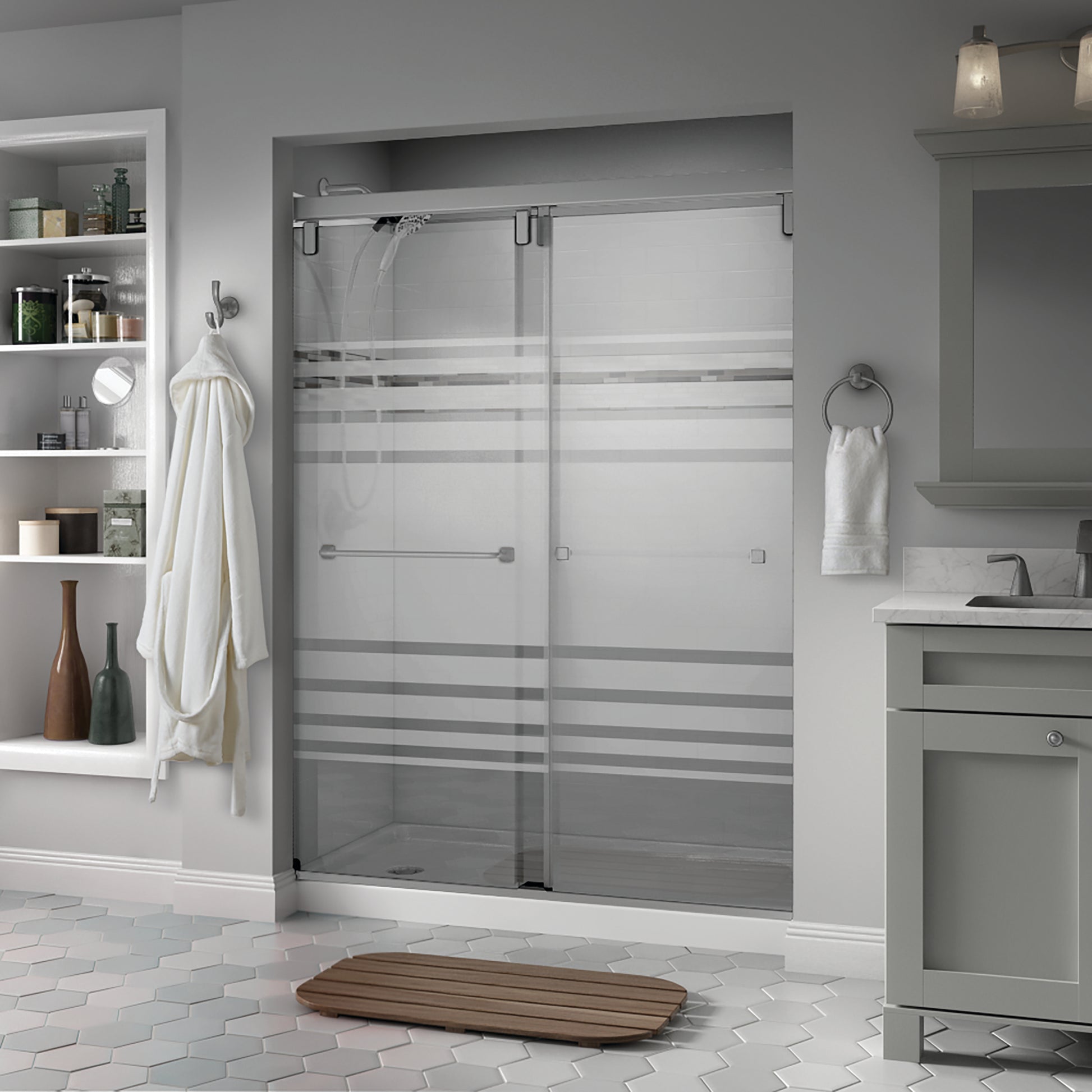 48" Shower / Transition / Delta Brushed Nickel