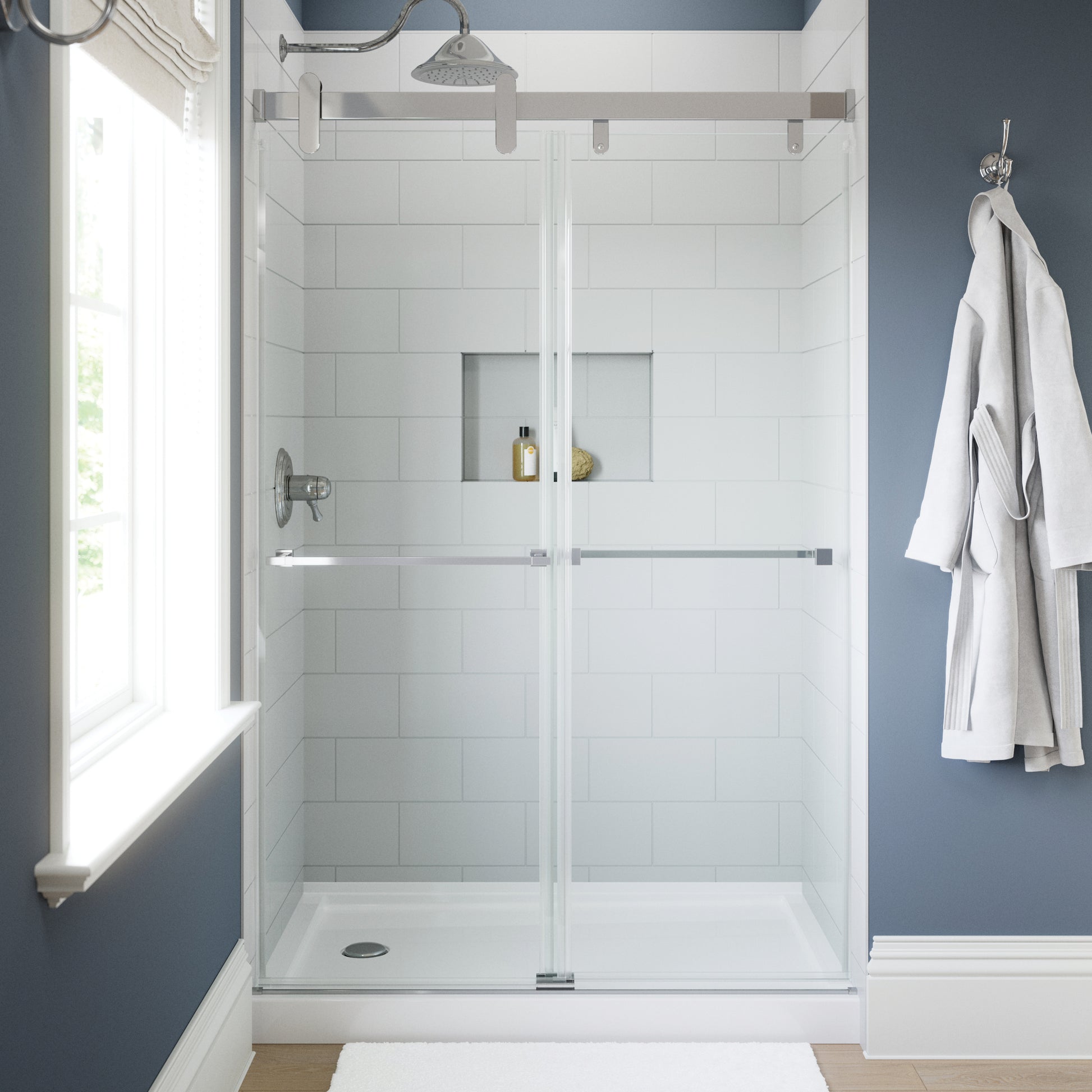 48" Shower / Clear / Chrome