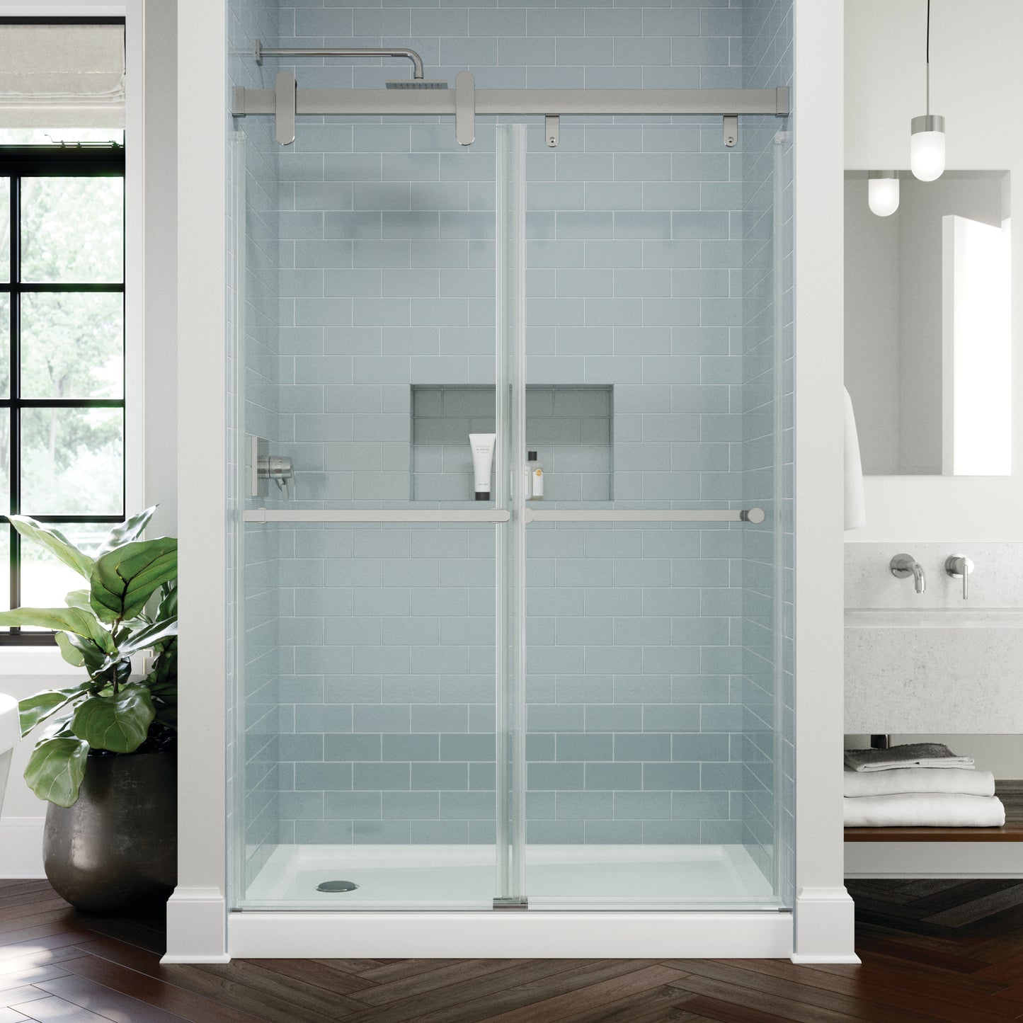 48" Shower / Clear / Chrome