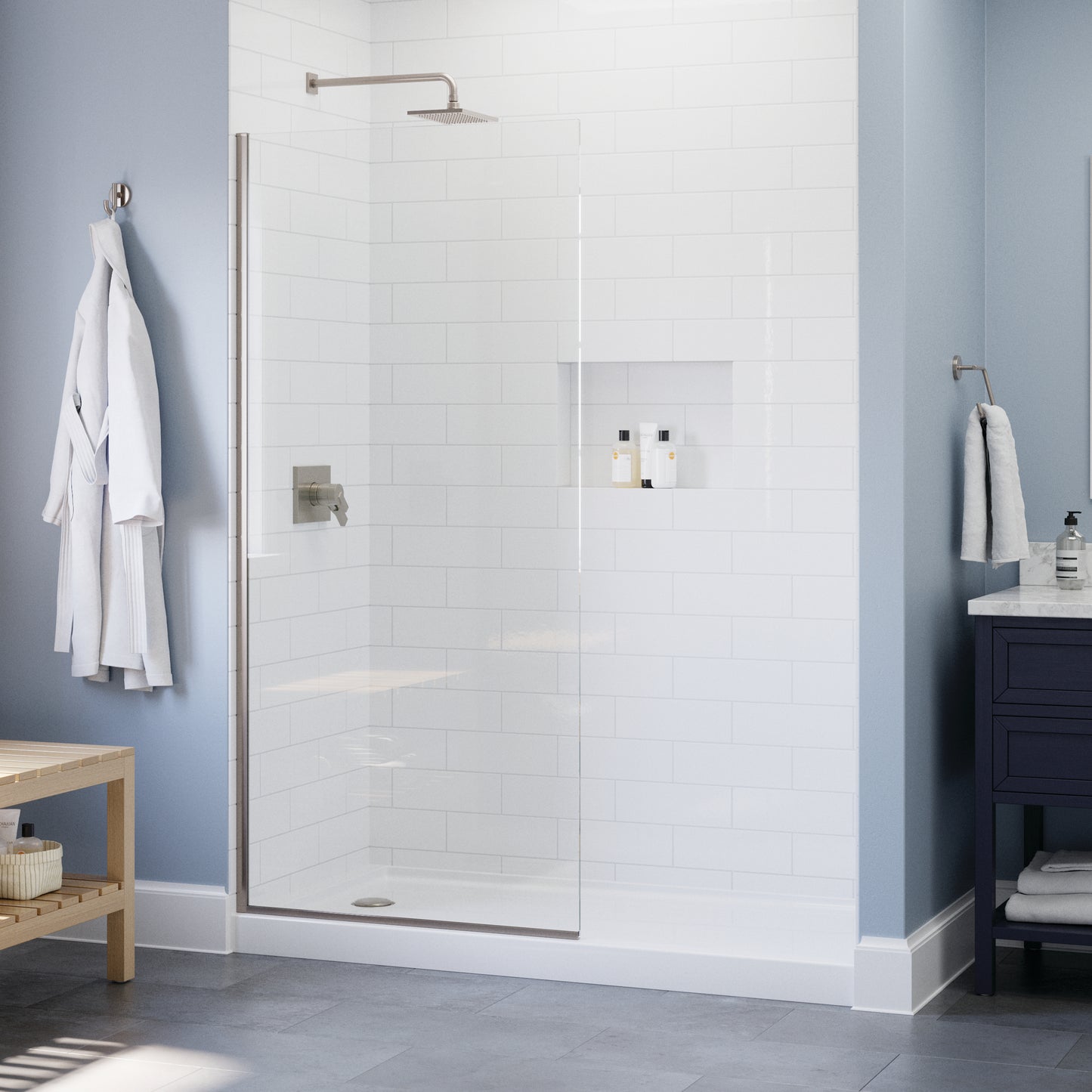 34" Shower / Clear / Chrome
