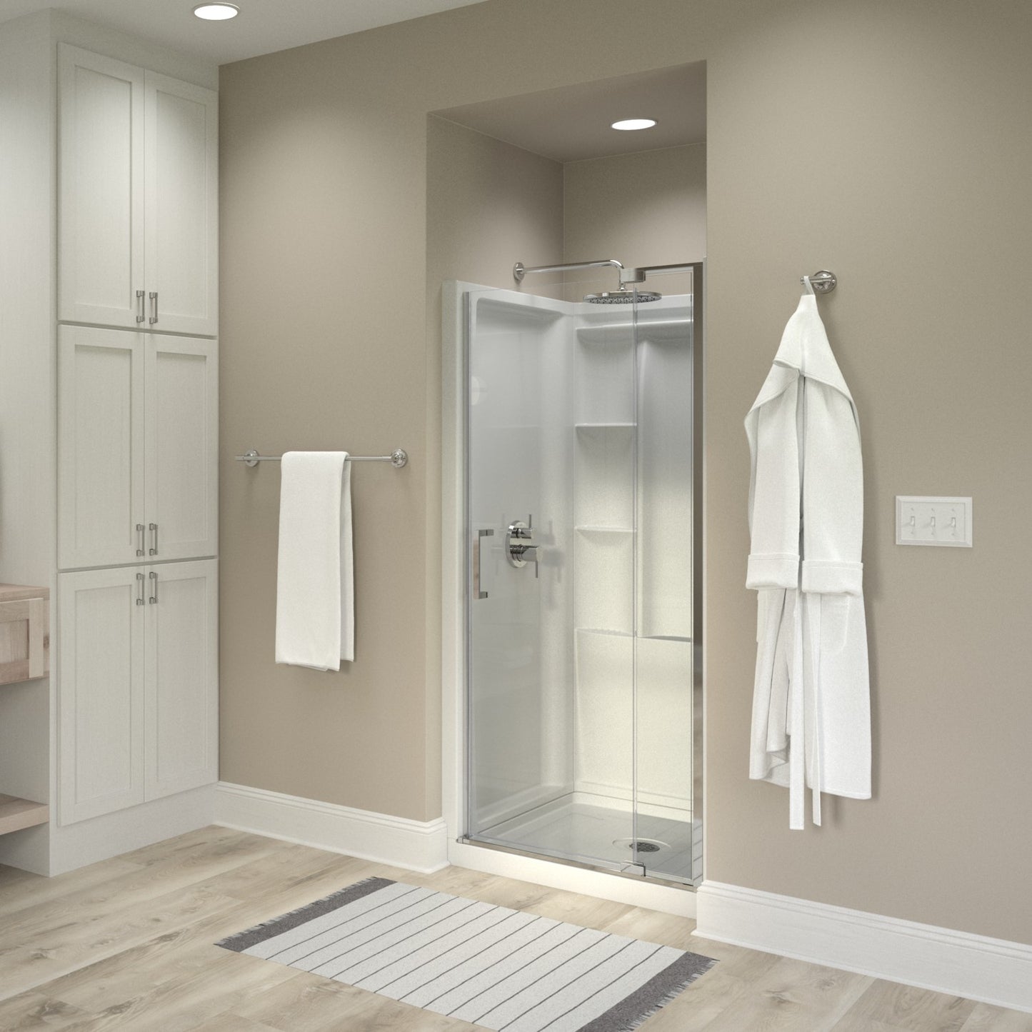 36" Shower / Clear / Chrome