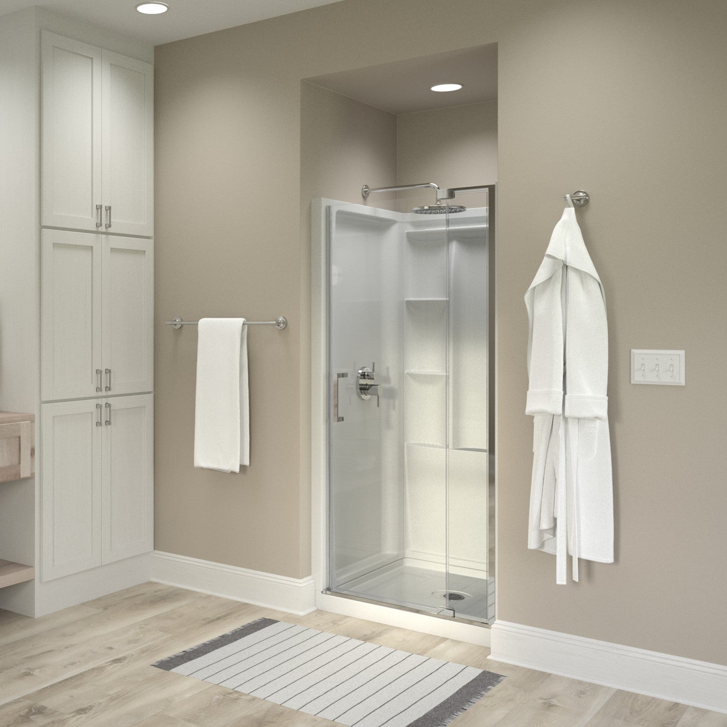 36" Shower / Clear / Chrome