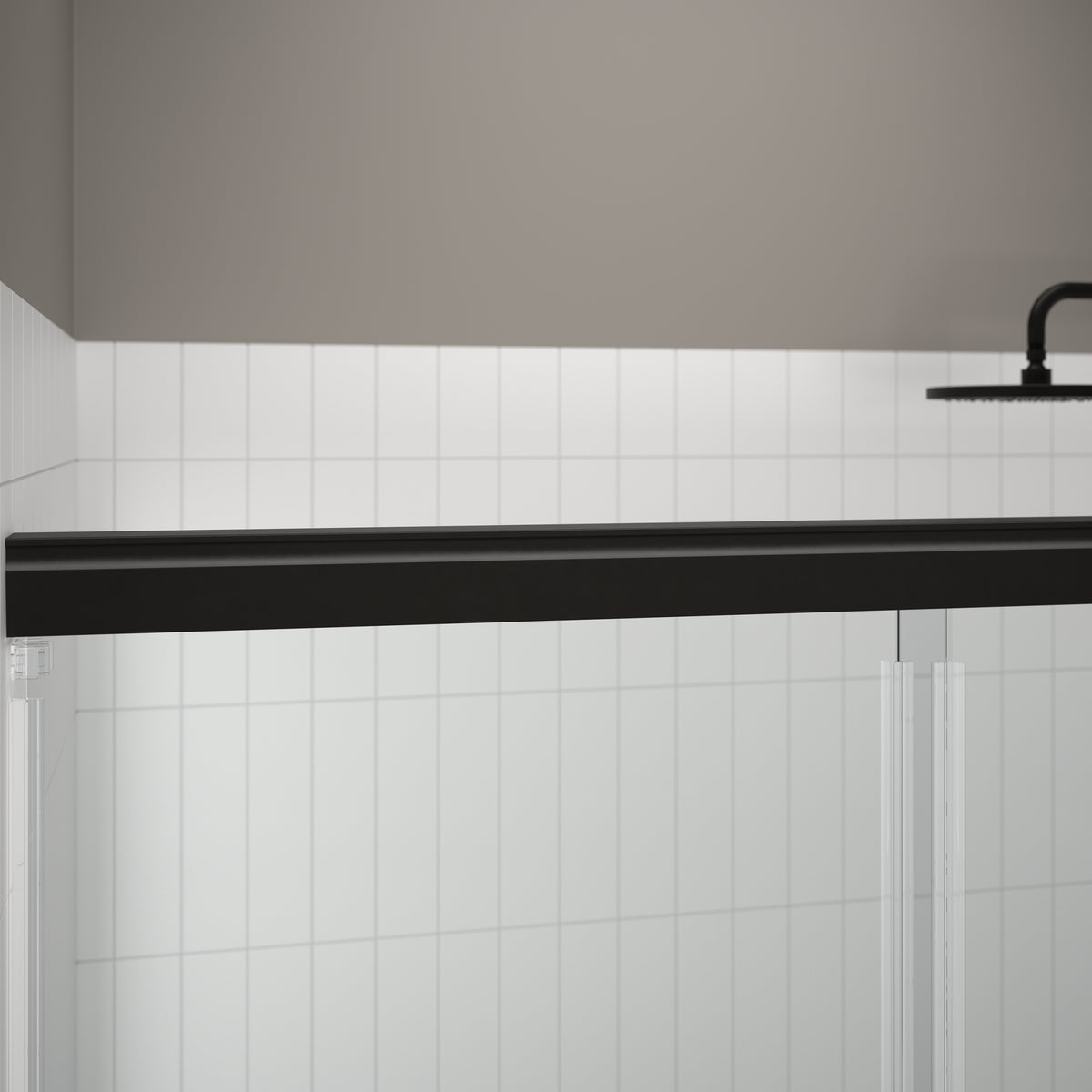 60" Shower / Clear / Matte Black