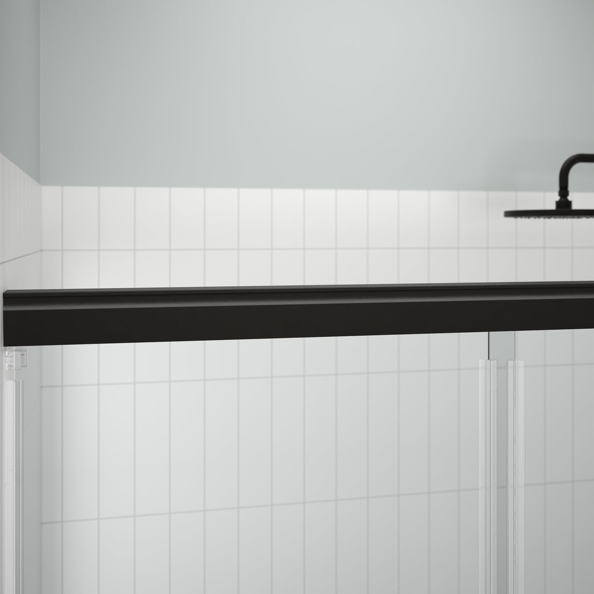 60" Shower / Clear / Matte Black