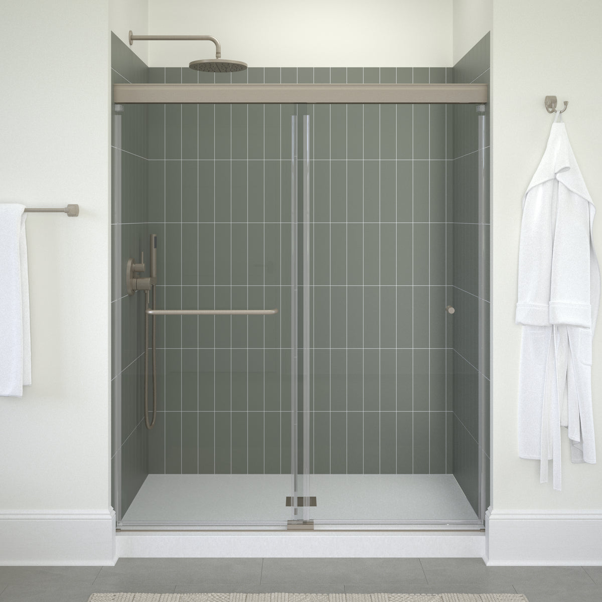 60" Shower / Clear / Brushed Nickel (Shower Door)